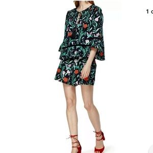 NWT Beautiful Floral & Hummingbird Print Romper